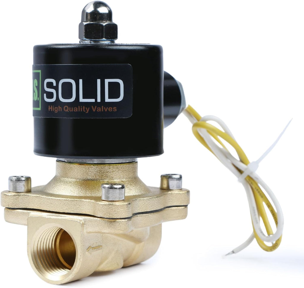 U.S. Solid 1/2" Brass Electric Solenoid Valve110VAC VITON SEAL N.C. (Air, Gas, Fuel...)