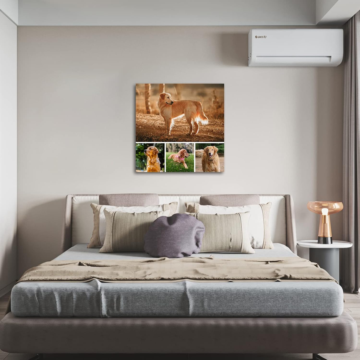 LZIMU Collage Canvas Prints with Your Photos Personalized Multi Pictures for Wall Custom Family Wedding Baby Pet Dog Photo to Canvas Customized Gifts Home Wall Decor (Collage Photo-9, No frame)