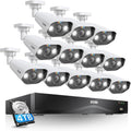 ZOSI 32CH 4K PoE Security Camera System,12pcs 8MP Outdoor Indoor PoE Cameras,Face Person Vehicle Detection,2-Way Audio,Color Night Vision,16Port 32 Channel 8MP/4K NVR with 4TB HDD for 24/7 Recording