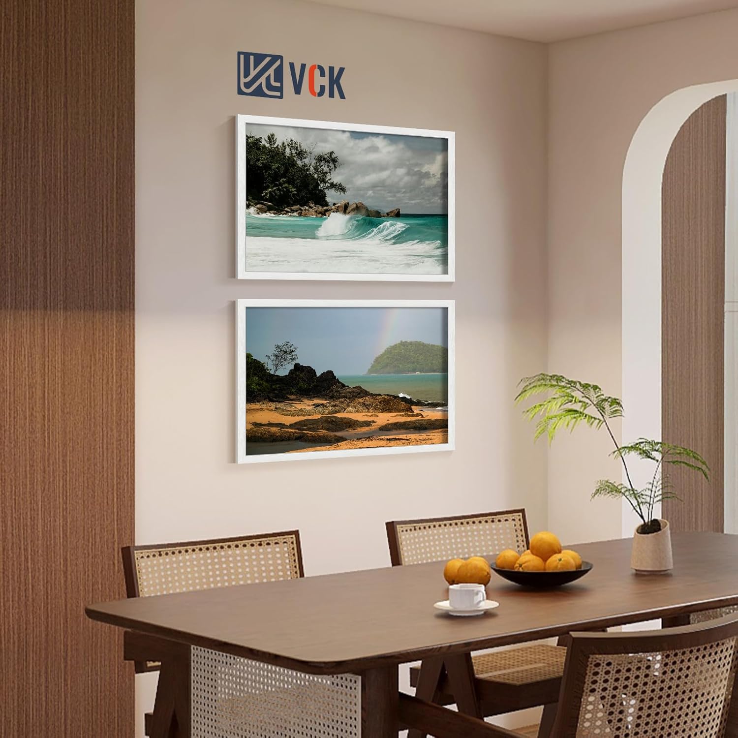 VCK 27x40 Poster Frames white Set of 6, Wide Border Wood Picture Frame, Multi-Directional Display Family Photos, Office Prints, Studio/Gallery Art, Woodgrain Series, Wall Hanging