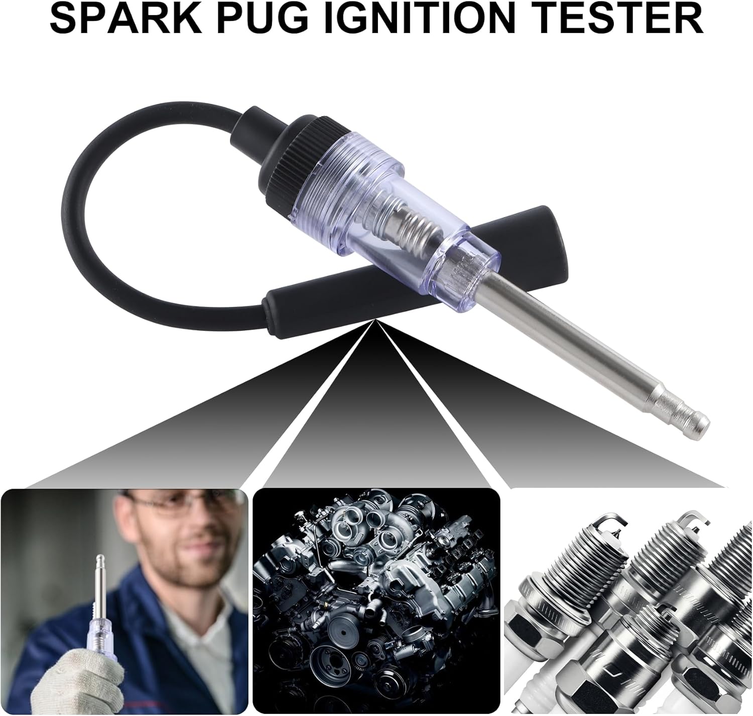 SINGARO 2PCS Inline Spark Plug Tester, Plug-in Engine Ignition Tester, Car Exterior Accessories, Automobile, Lawn Mower,Engine Verification-Armature Diagnostic Test Tool