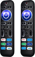 2 Pack Backlit Remote Control Only for Roku TV, Fit for TCL/Onn/Hisense/Element/Sharp/Philips/Westinghouse/Insignia/JVC/RCA/Hitachi/Sanyo Roku Series TVs (Not for Roku Stick and Box)-Black