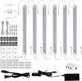 LABOREDUCER Under Cabinet Lighting Plug in Cold White 6000K, 6 Pack 11inch LED Under Cabinet Lights Wired Hardwired Linkable Dimmable with Power Adapter, 24V Under Counter Lights for Kitchen Shelf