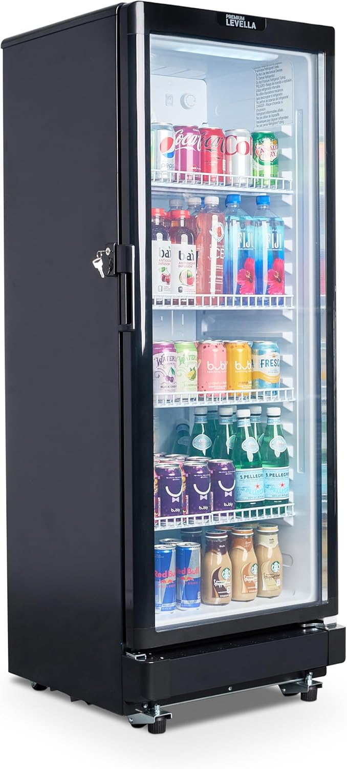 PremiumLevella Glass Door Display Refrigerator 7.1 cu ft Commercial Beverage Cooler Merchandiser