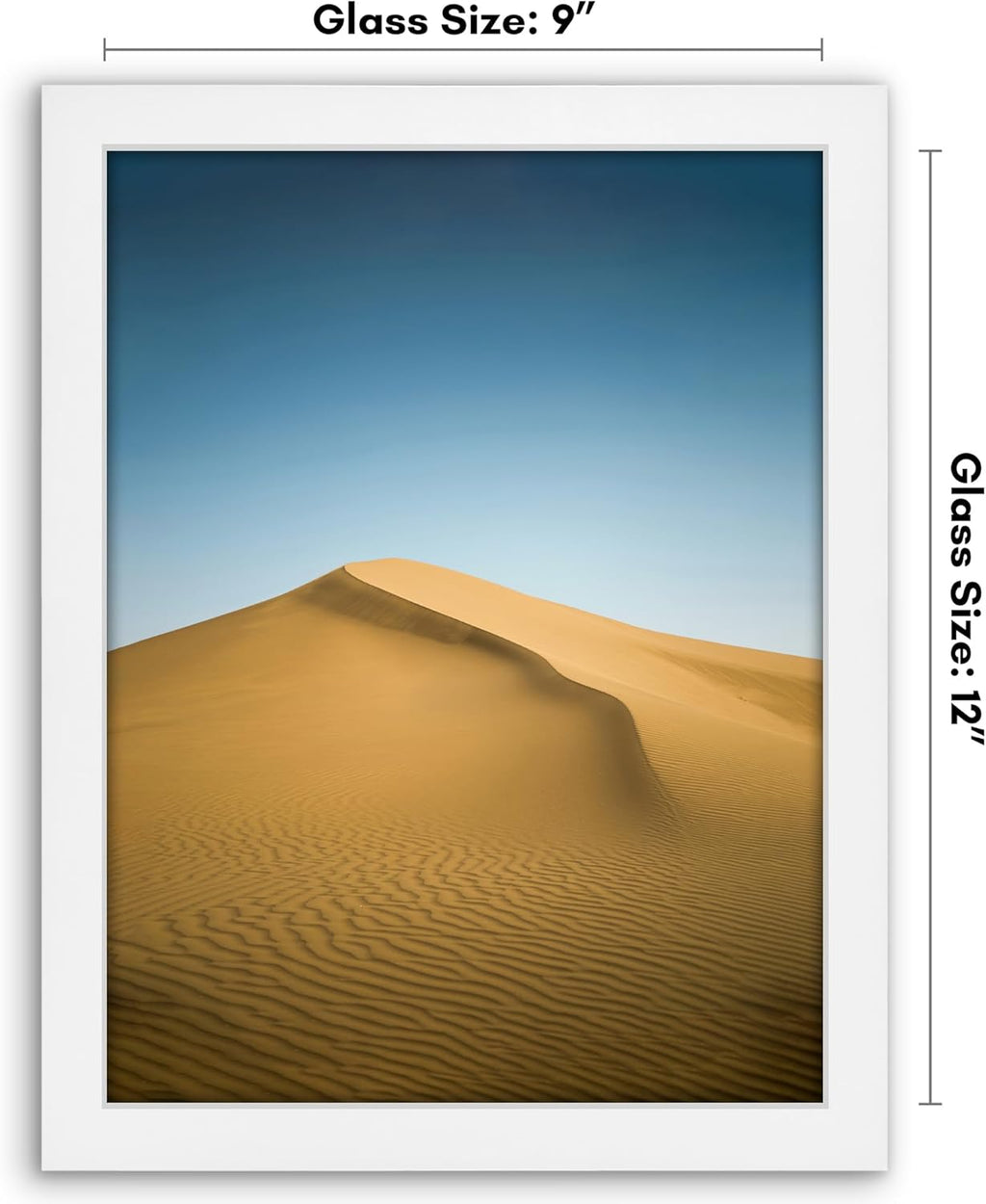 Americanflat 9x12 Picture Frame with Shatter-Resistant Glass - Signature Collection - Gallery-Style Frames Made of Engineered Wood - Photo Frame for Tabletop and Wall Display - White