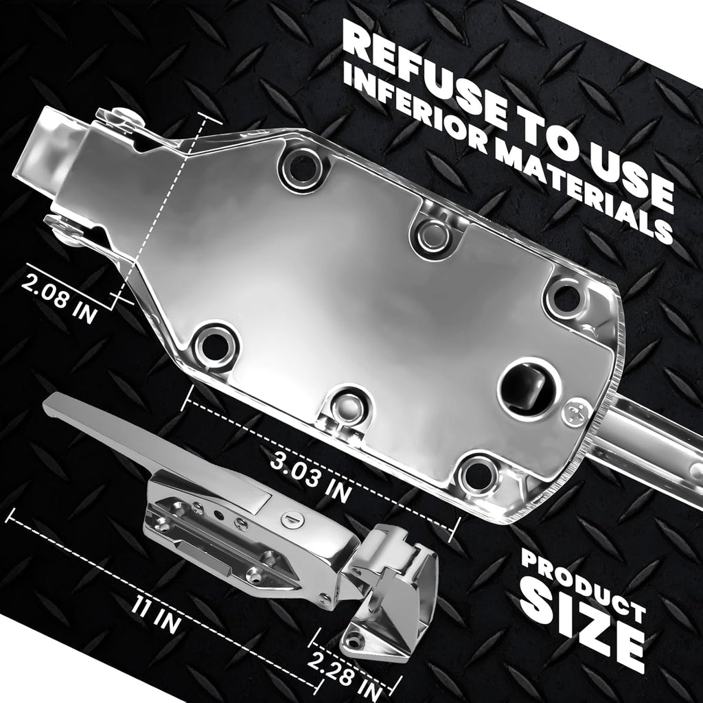 New Upgraded Walk in Cooler Door Handle, Walk in Cooler Door Closer Complete Latch Kit, Cooler Door Radial Latch, Offset -1/5 In-3/5 in(Offset) and 5.9" Solid Metal Interior Release Handle