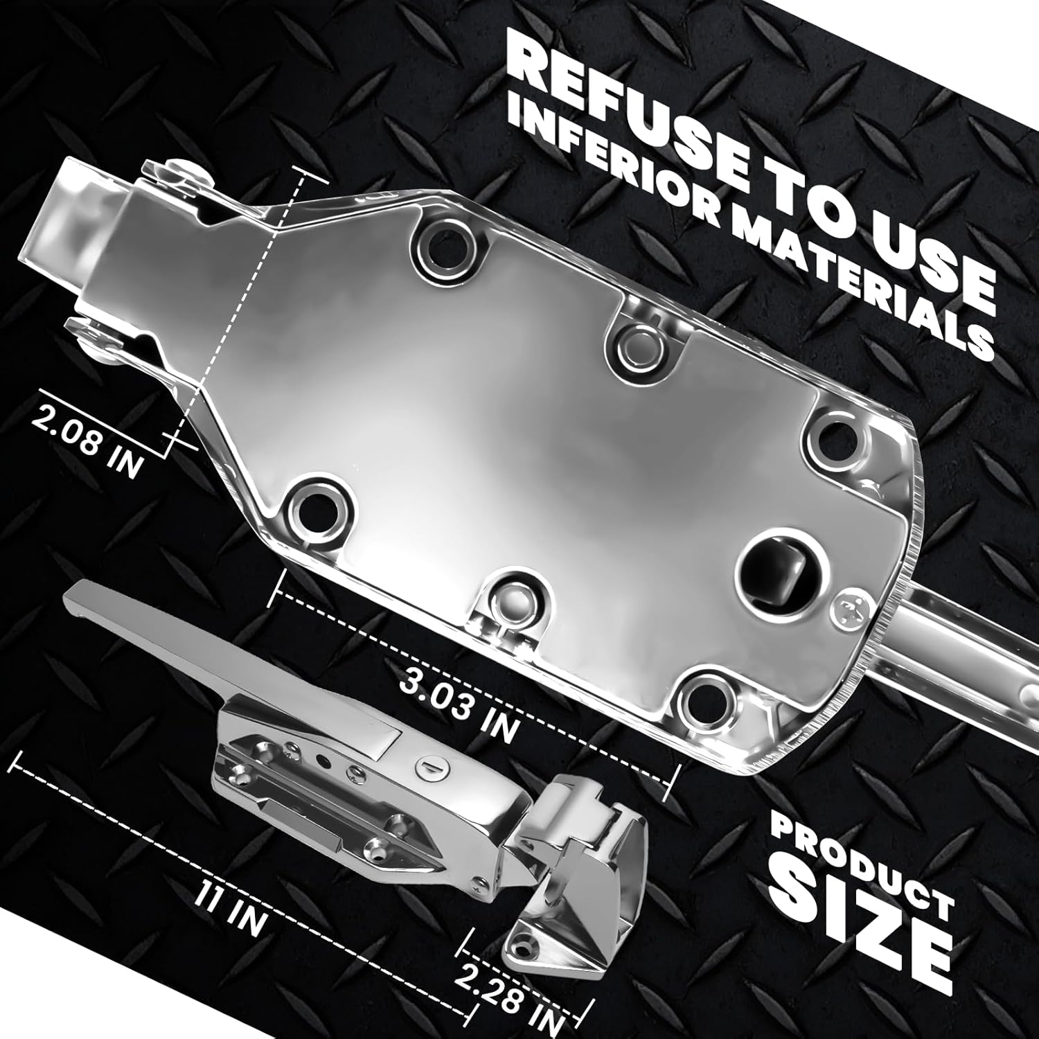 New Upgraded Walk in Cooler Door Handle, Walk in Cooler Door Closer Complete Latch Kit, Cooler Door Radial Latch, Offset -1/5 In-3/5 in(Offset) and 5.9" Solid Metal Interior Release Handle