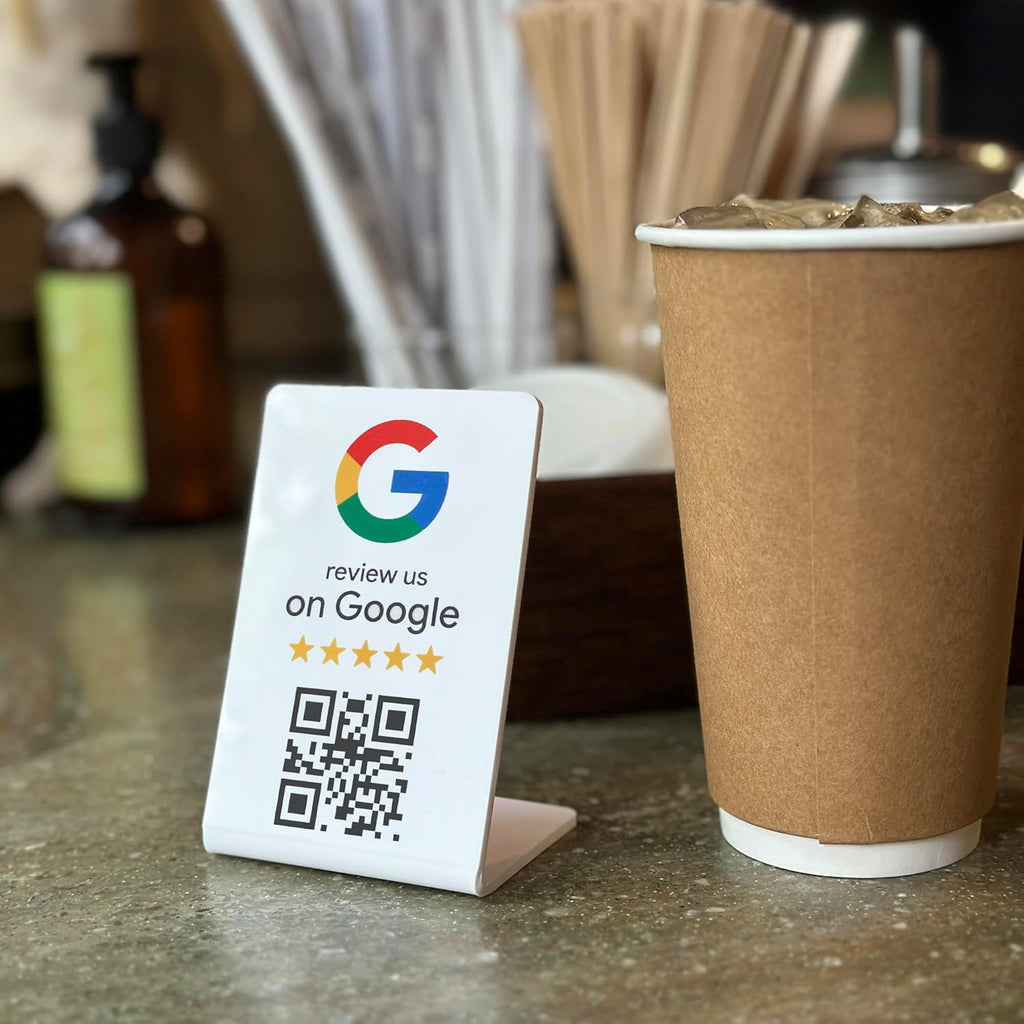 Google Review Stand - NFC & QR Code, Easy Setup, For All Businesses (3-Pack)