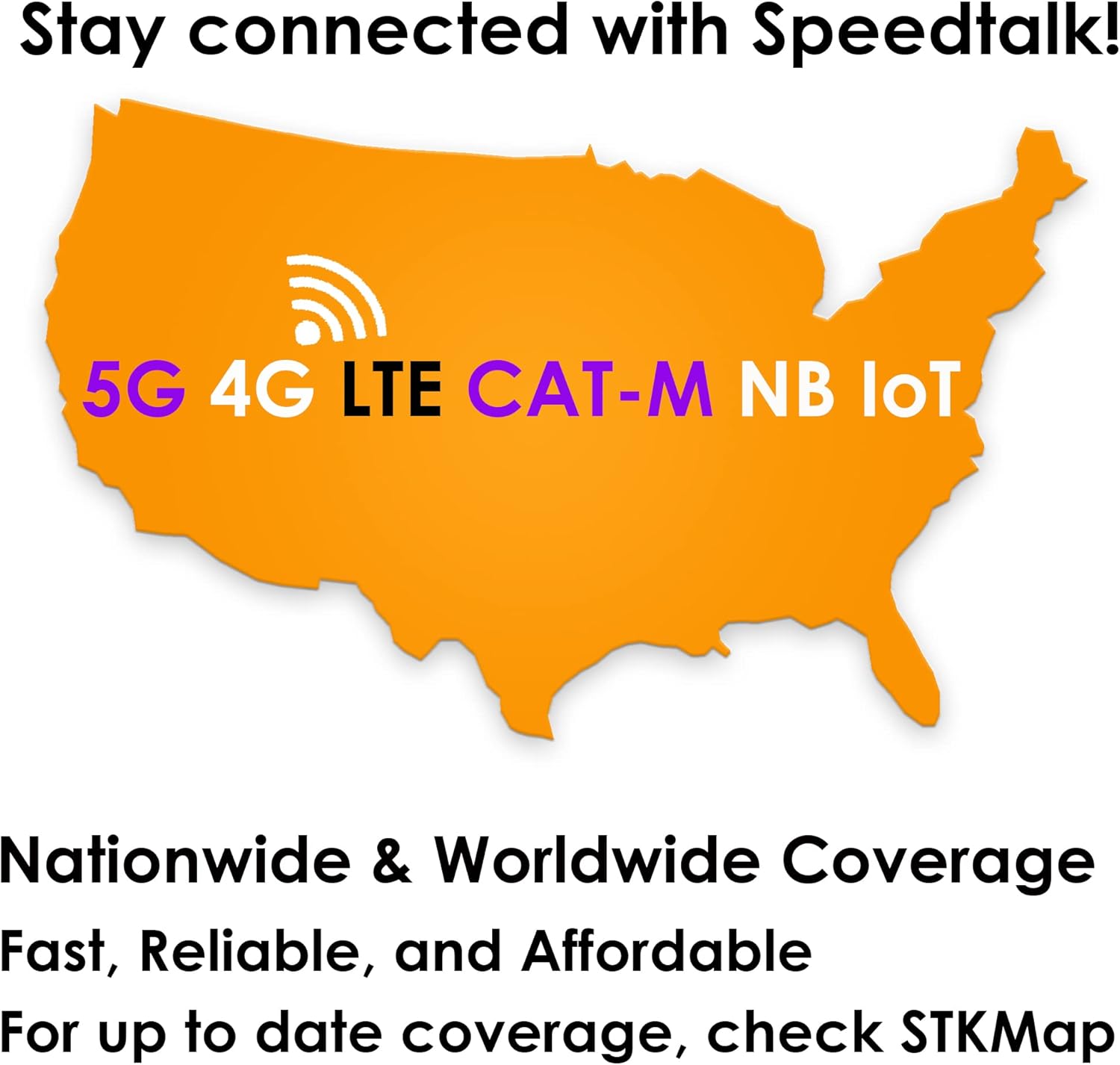 SpeedTalk Mobile GSM SIM Card for 5G 4G GPS Trackers - Pet Kid Senior Vehicle Tracking Devices - 30 Day Service| USA Coverage Canada & Mexico Roaming