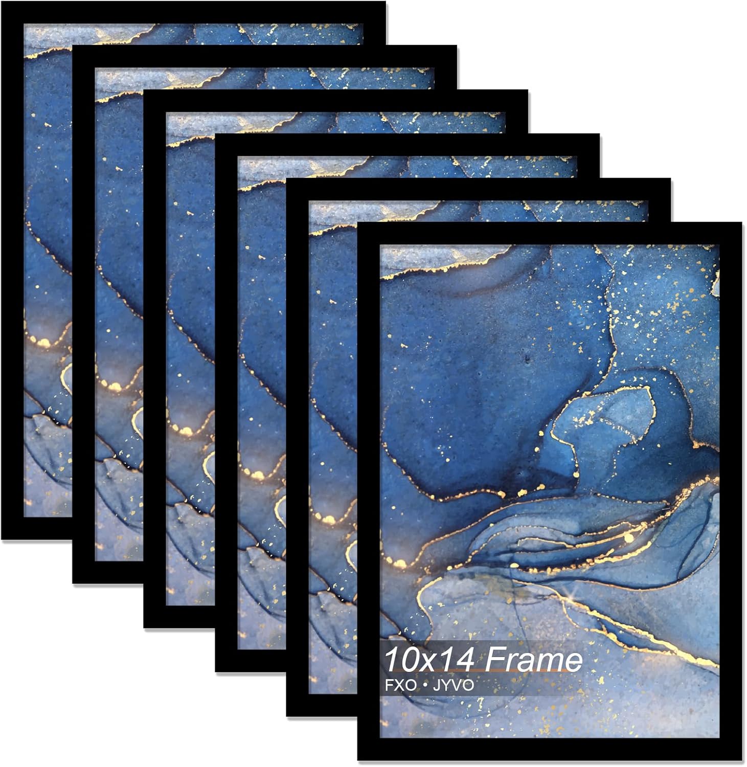 10x14 Picture Frame Set of 6, Black Frame for 10 x 14 Inch Picture Poster Photo, Light Weight and High Transparent 10 by 14 Frame for Wall - 6 Pack/Black/10 x14
