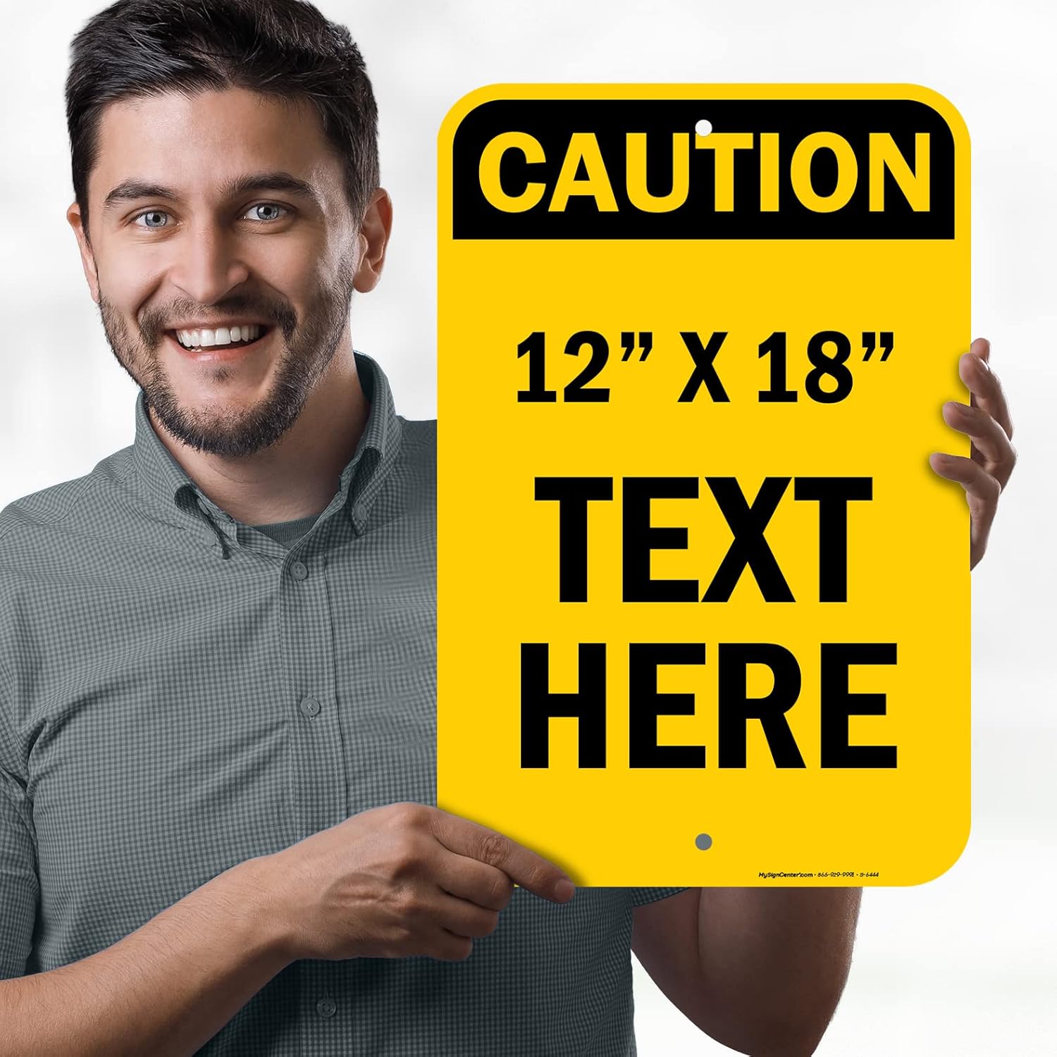 Custom Caution Sign, OSHA Sign, 12x18 Inches, Rust Free .063 Aluminum, Fade Resistant, Made in USA by My Sign Center