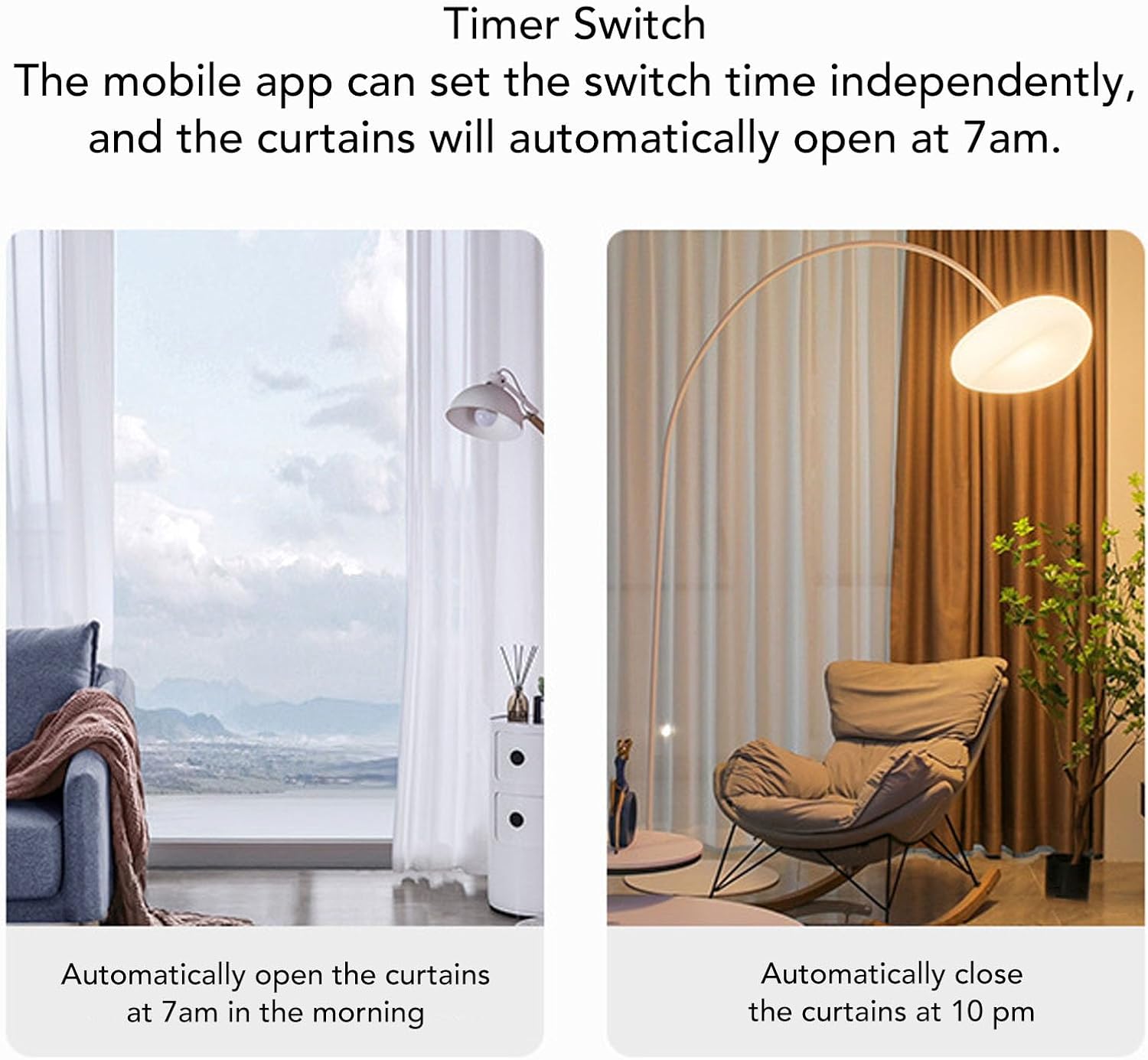 Solar Powered Smart Curtain Motor, APP Remote Control Automatic Curtain Opener Compatible with Roman Rod U Shape I Beam Tracks, with Voice Control for Home