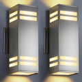 KIZON Modern Dusk to Dawn Outdoor Lighting 2 Pack, Stainless Steel Up and Down Sconce with E26 Base, Includes 3000K Bulbs, Waterproof Exterior Lighting Fixtures, Outdoor Lights for House Porch Garage