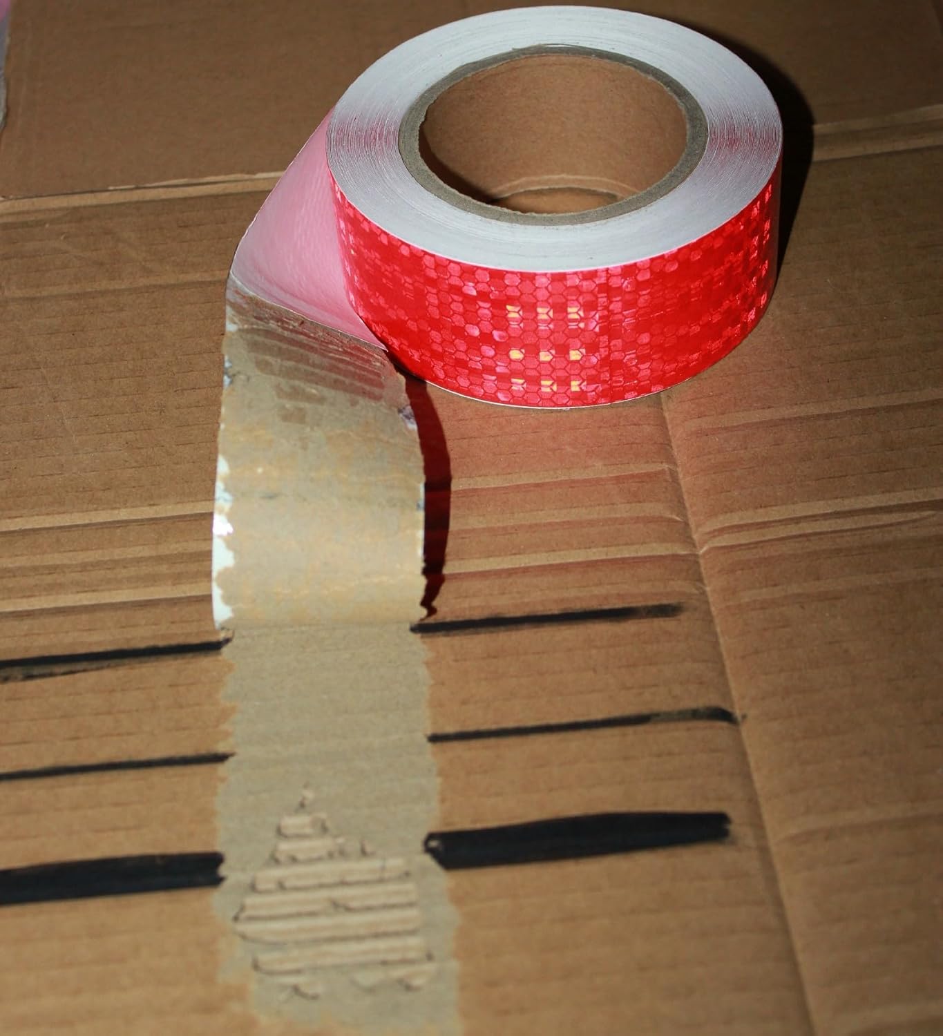 Red Reflective Tape Outdoor Waterproof 2 inch Wide, High Visibility Warning Industrial Marking Tape, Safety Stickers (68 feet,10 Rolls)