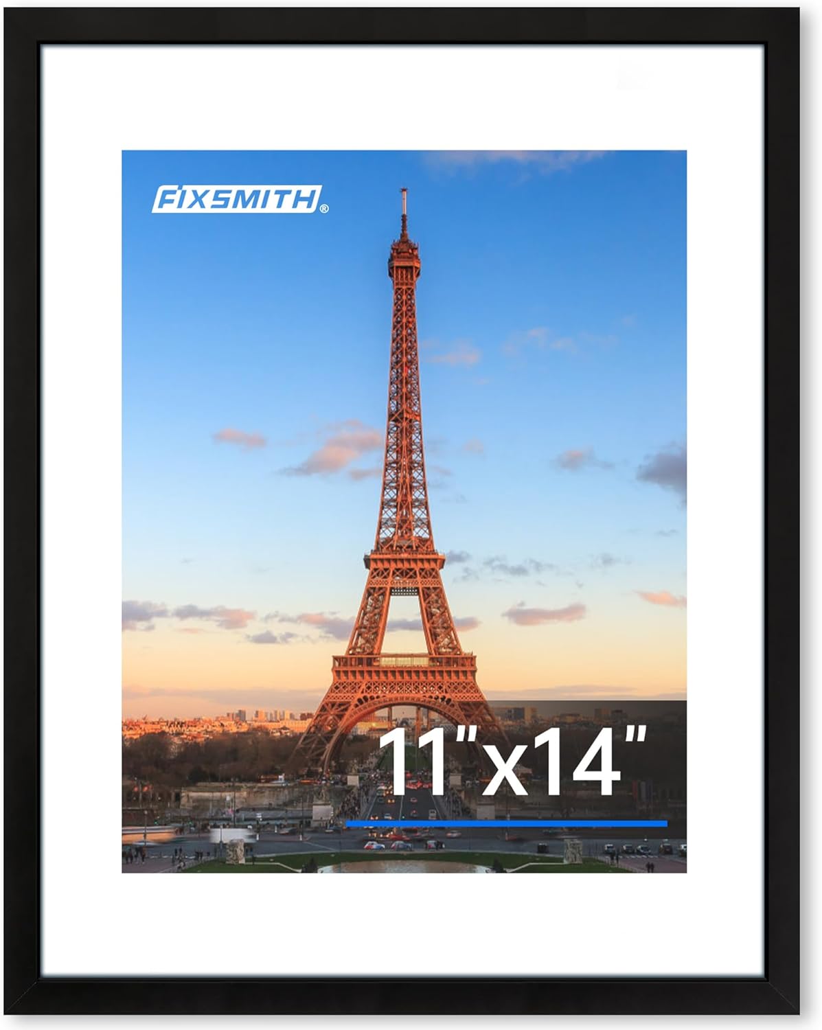 FIXSMITH 11x14 Picture Frame 1 Pack, Photo Frame with HD Plexiglass, Display Pictures 8x10 with Mat or 11x14 Without Mat, Black Picture Frames Collage Wall Decor, Gallary Wall Frame