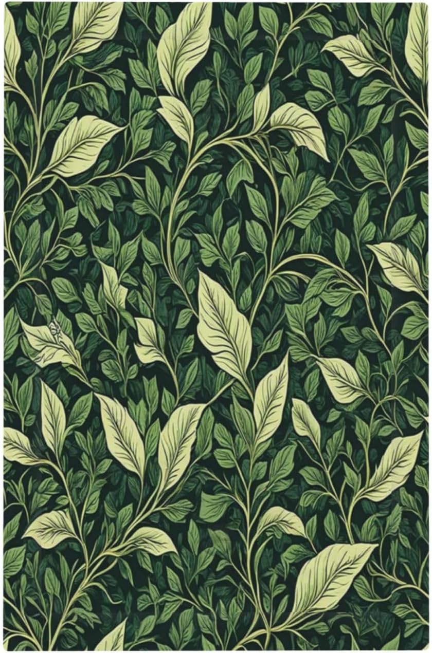 Vintage Green Plant Leaves 1-Gang No Device Blank Wallplate Electrical Light Switch Covers Decorative Receptacle Face Plate Cover for Bathroom 5 X 3 IN