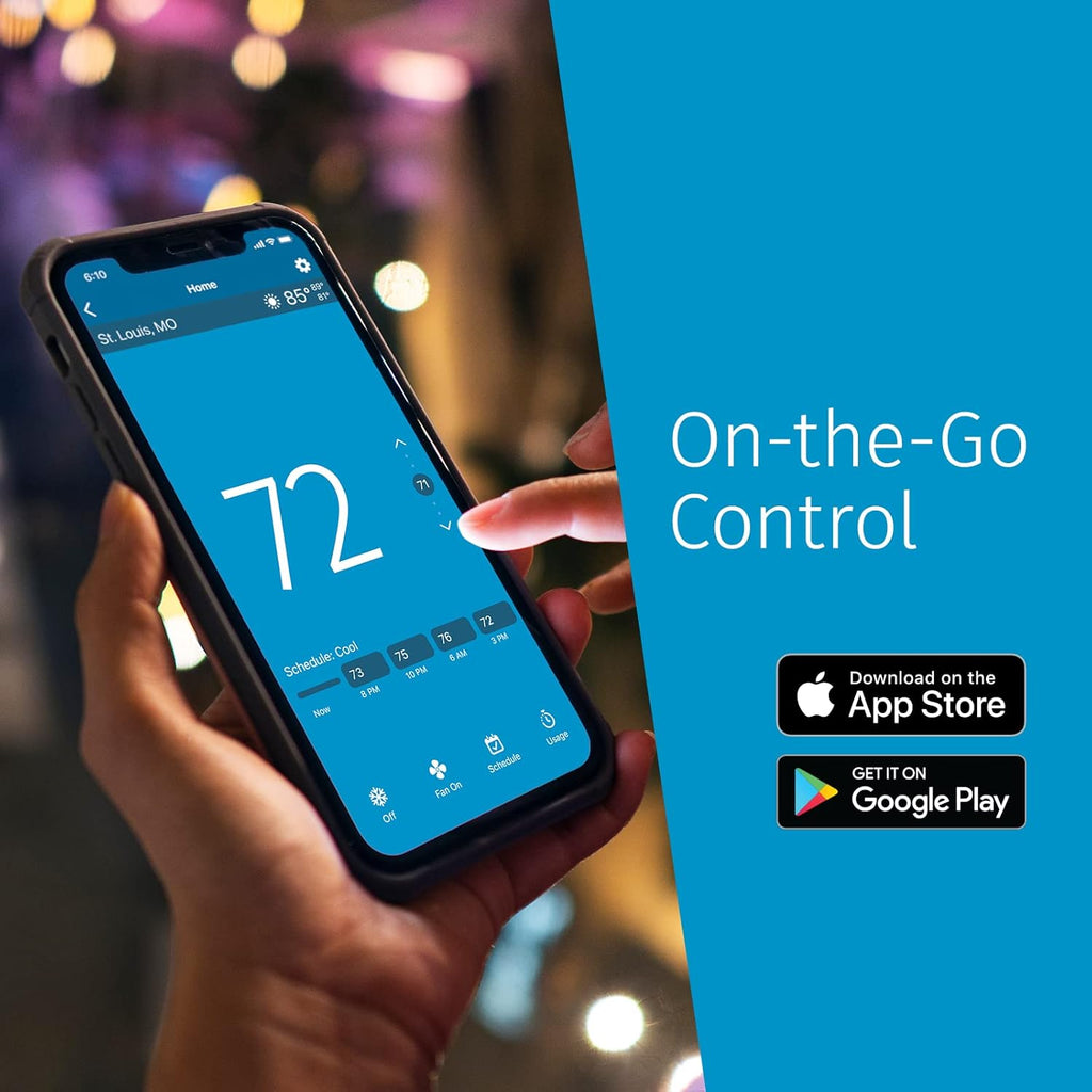 Sensi Touch 2 Smart Thermostat with Touchscreen Color Display, 100 Years of Expertise, Programmable, Wi-Fi, Data Privacy, Easy DIY, Works with Alexa, Energy Star Certified, ST76W, C-Wire Required