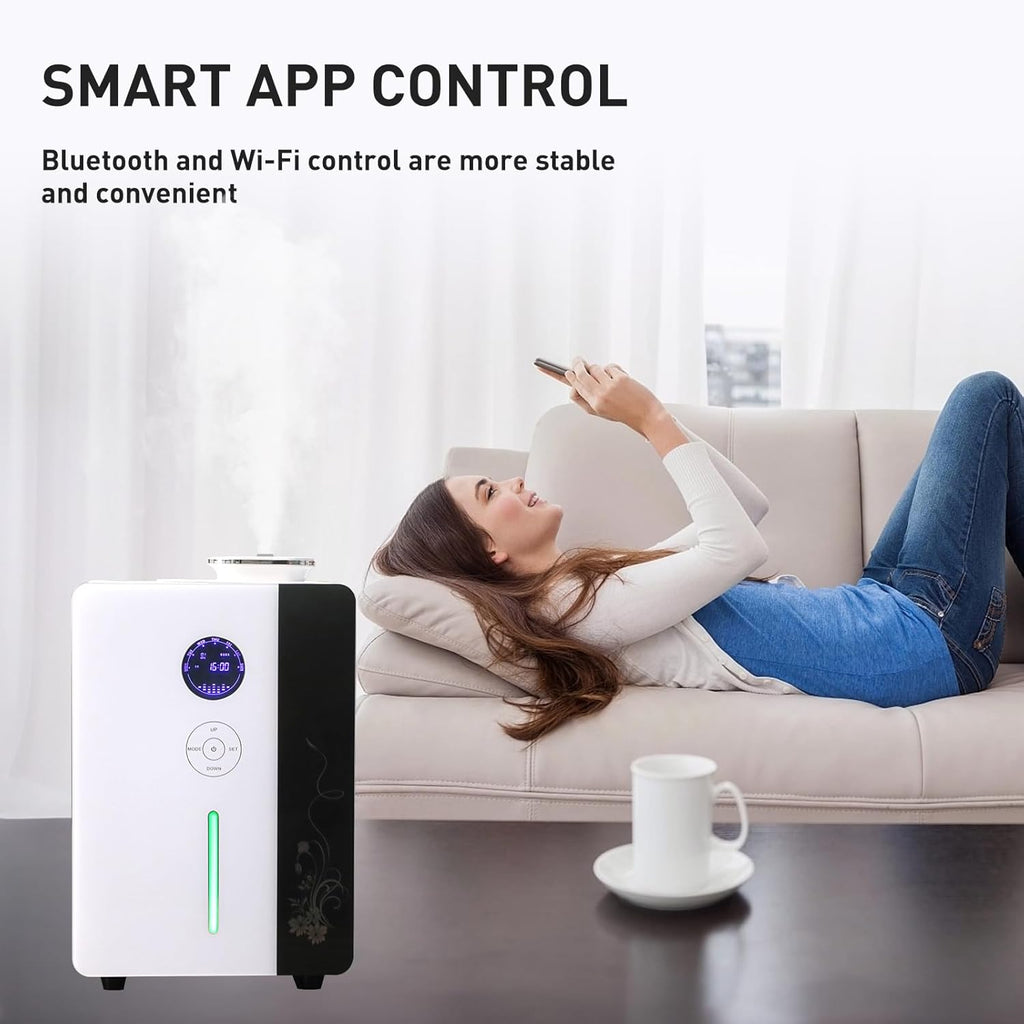 Essential Oil Diffuser HVAC Scent Machine, Waterless Diffusers Long Lasting Aroma 800ML Smart WIFI & APP & Touch Screen Control Oil Level Monitoring 4000 Sq.Ft for Whole House,Hotel,Mall,Office