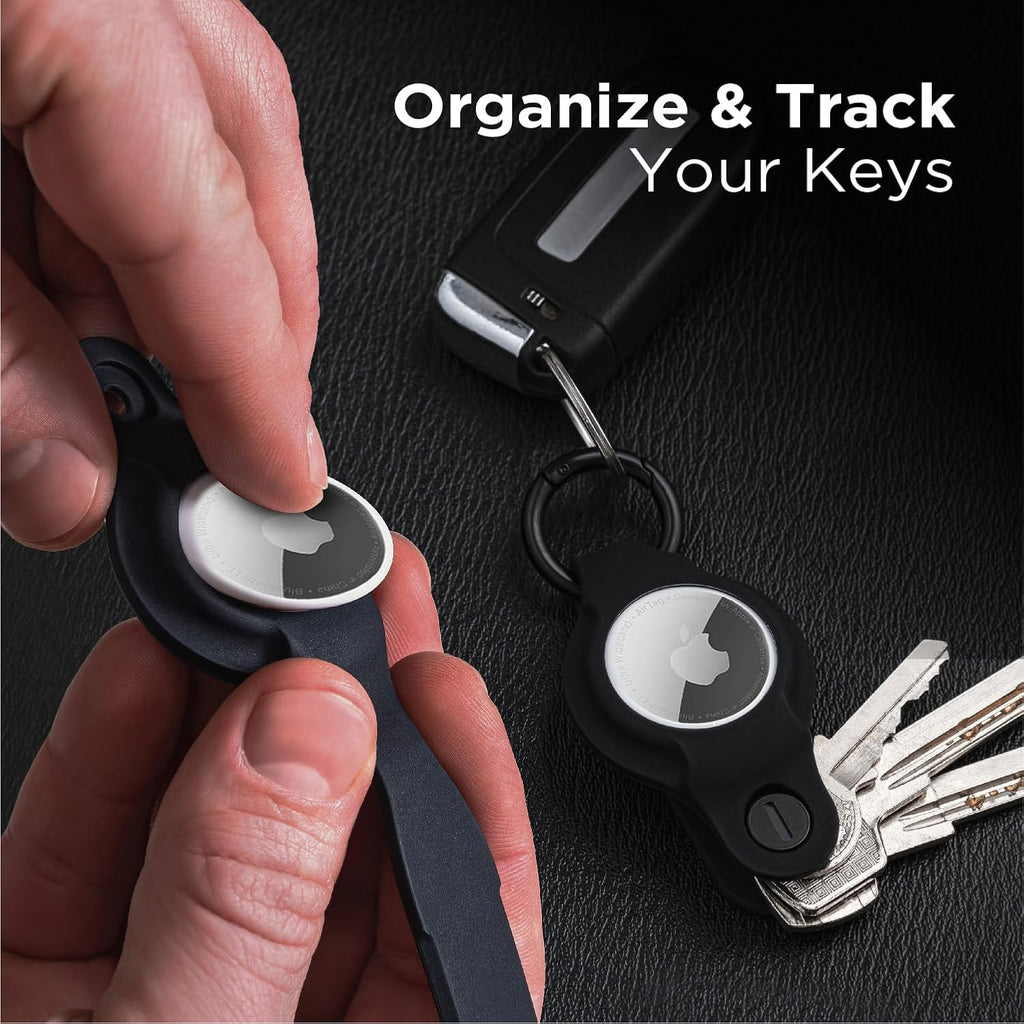 KeySmart AirTag Keychain Key Holder, Compatible with Apple AirTag Holder, Key Organizer Keychains