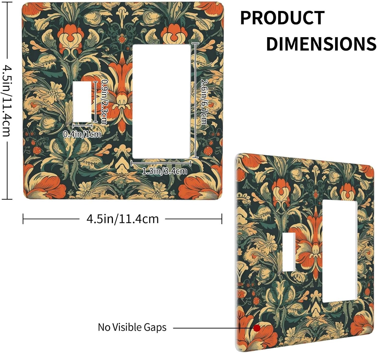 Outlet Covers William Morris Abstract Floral Plant Pattern Orangeyellowgreen 1 Toggle 1 Rocker Combination Decorative Wall Plate Electrical Switch Plates Light Switch Cover Plate for Bedroom