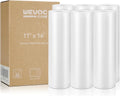 Wevac Vacuum Sealer Bags 11x16' Rolls 6 pack for Food Saver, Seal a Meal, Weston. Commercial Grade, BPA Free, Heavy Duty, Great for vac storage, Meal Prep or Sous Vide