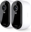 Arlo Essential Security Camera 2K | Outdoor-Indoor | 2nd Gen | Wireless with Spotlight, 2-Way Audio, Color Night Vision, Live Stream, Motion Activation, Real Time Notifications - White, 2 Camera
