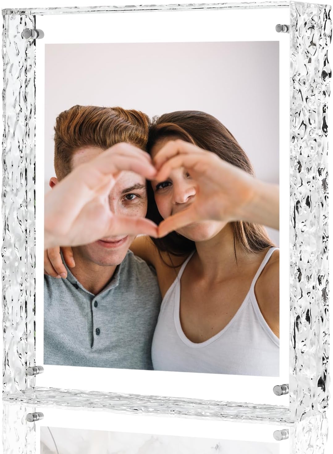 8x10 Picture Frames, Refined Crystal-Clear Acrylic Photo Frame, Wall & Tabletop Display Frames, Modern Floating Style for Home Office Decoration, Transparent (1 Pack)