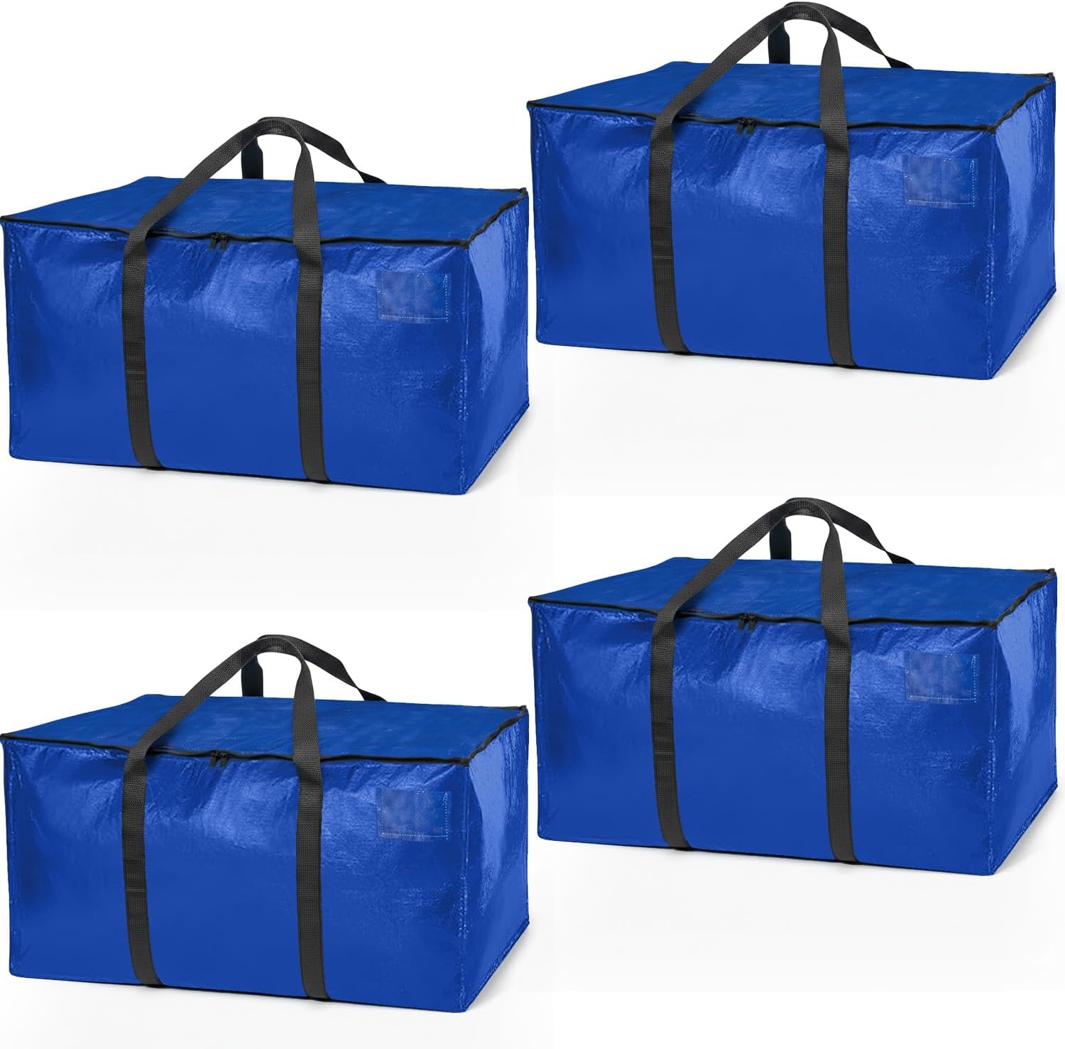 ClearSpace Heavy Duty Moving Bags or Storage Bag – Large Moving Boxes with Backpack Straps, Zippers & Handles – Perfect for Moving, College Dorm, Traveling, Camping, Christmas Decorations, 4 Pack