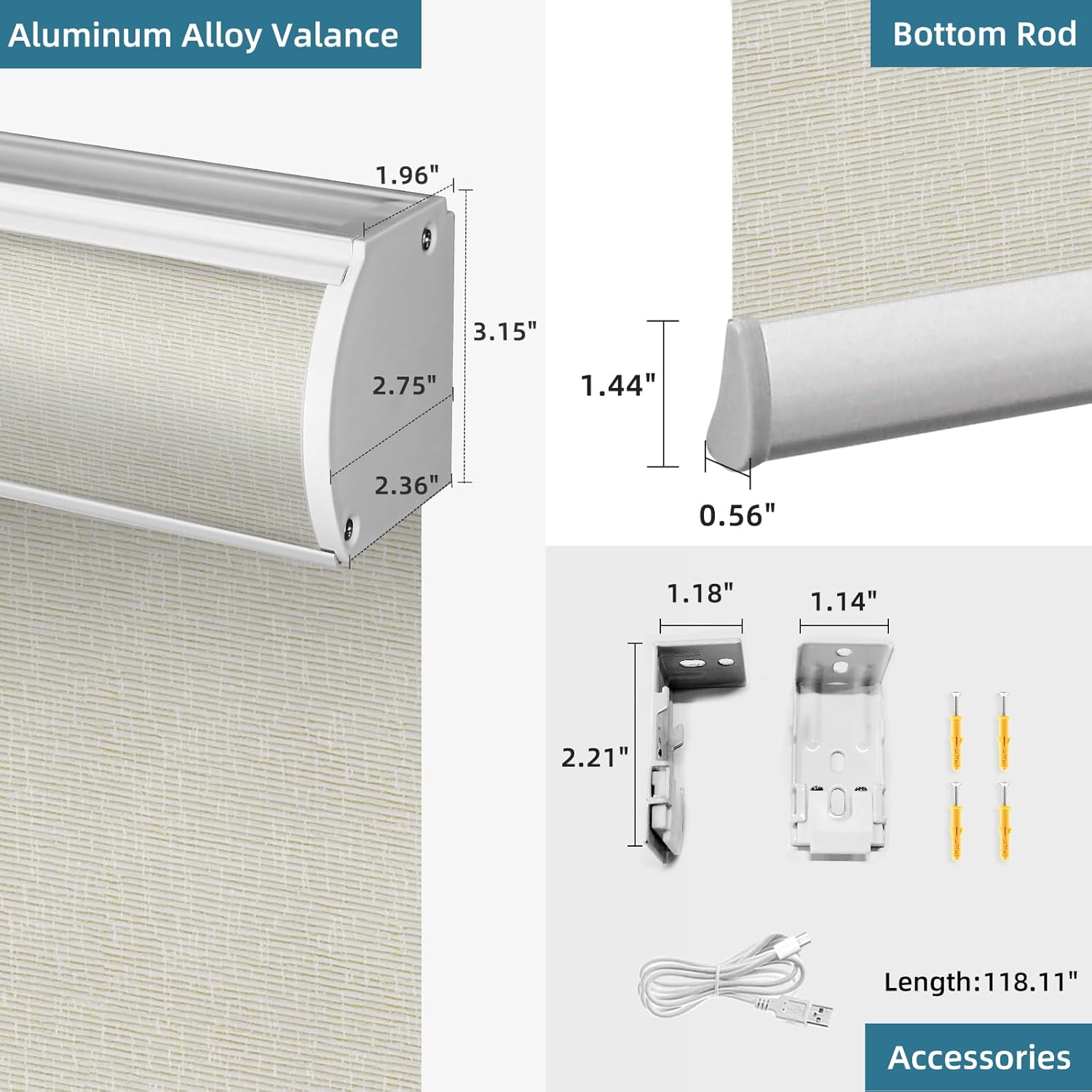 SmartWings Motorized Roller Shades Work with Homekit, Alexa Google, 100% Blackout Smart Blinds for Windows, Cordless Remote Control Window Shades, Safari Cream, Customized Size