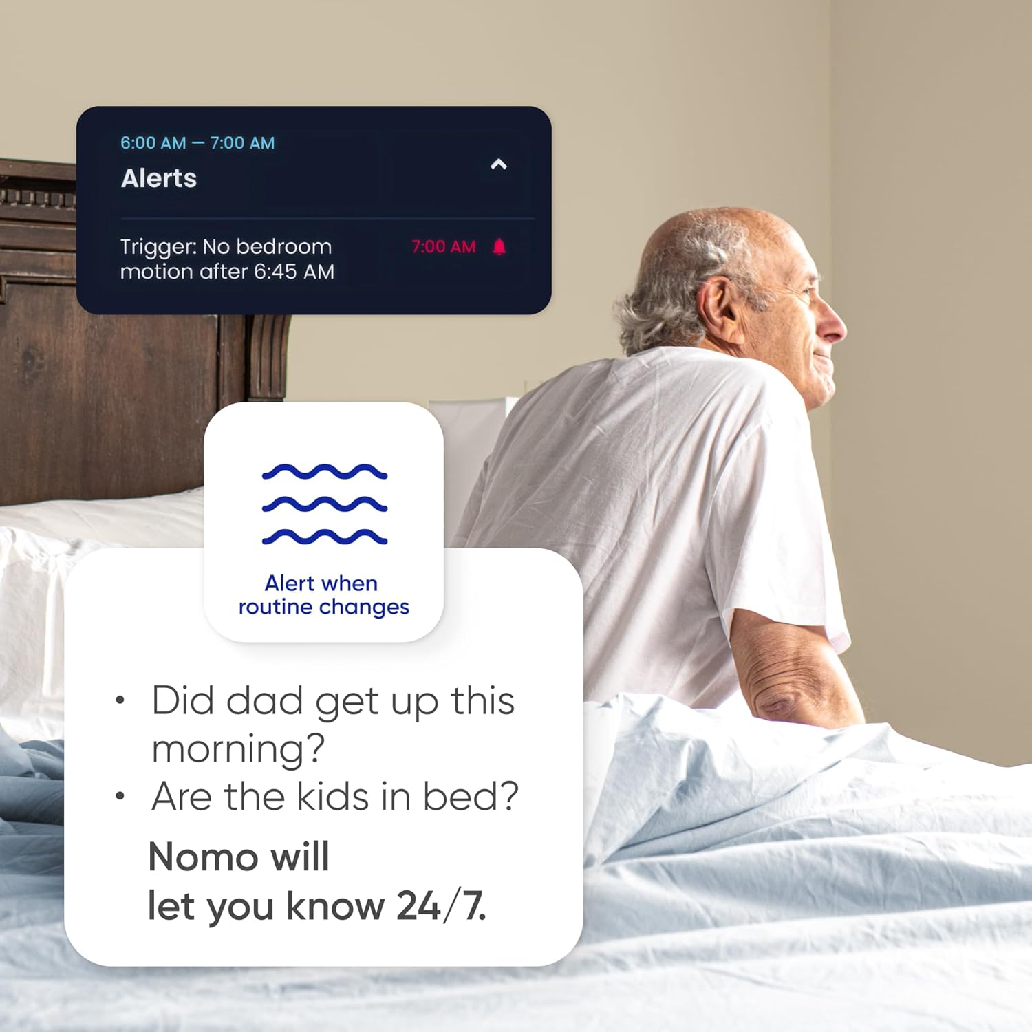 Satellite - Eliminate Dead Zones & Boost Signal - Motion & Light Detector - Works w/Nomo Smart Care System - 2 Pack