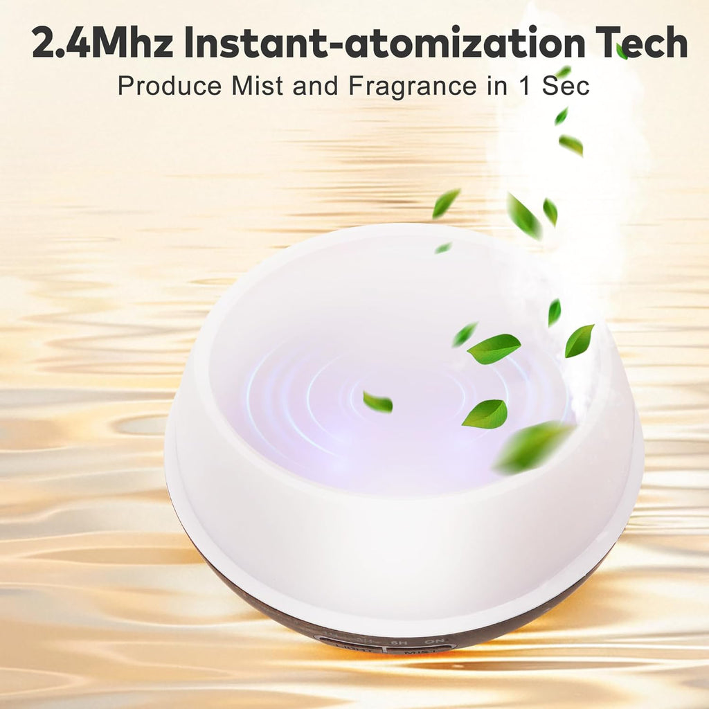 Essential Oil Diffuser for Home: 500ml Oil Diffuser 7 Colors Light Aroma Diffuser with Remote Control for Home, Office, Bedroom, Child’s Room Brown