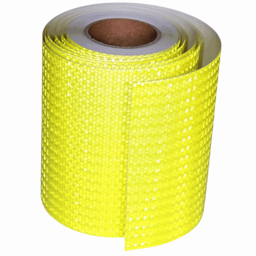 Fluorescent Yellow Reflective Tape Outdoor Waterproof 8 inch Wide, High Visibility Warning Safety Industrial Marking Tape (68 feet)
