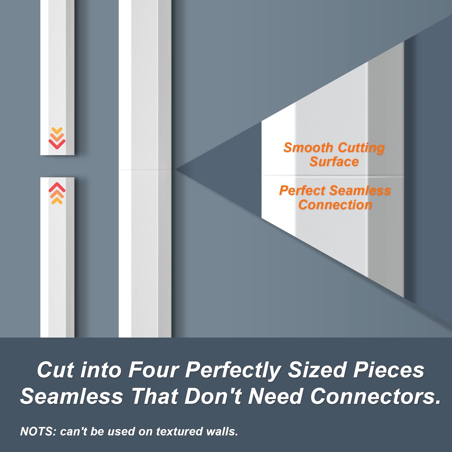 TV Cable Hider - 62.8in PVC Cord Hider Cable Management Wall, Paintable Cord Concealer for Wall Mounted TV, Cables Raceway White Wire Hider, Wall Wire Covers for Cords, 4* L15.7in *W1.2in *H0.59in