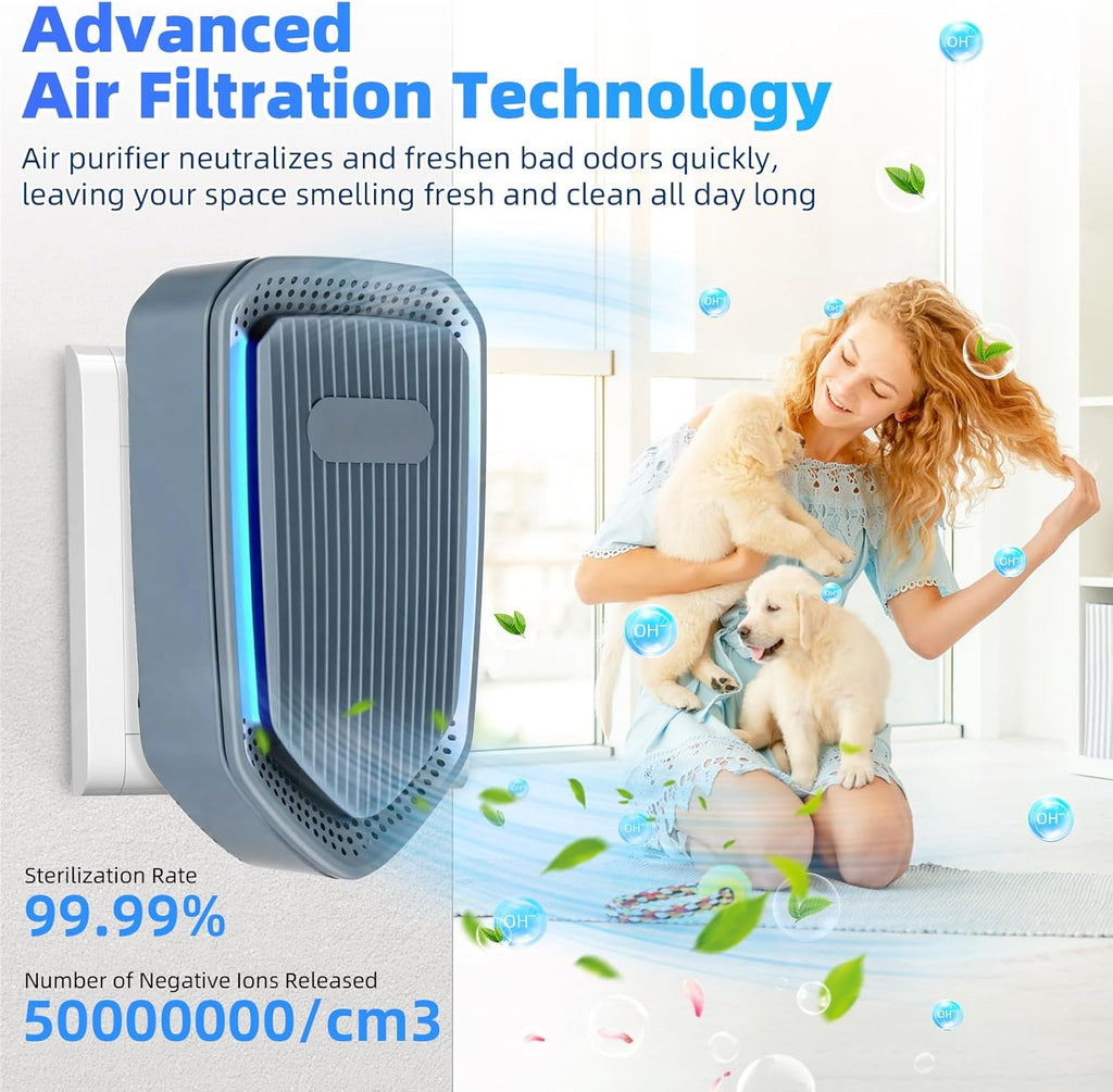 Negative Ion air Purifier, Silent Plug-in Air Purifier,Mini Portable Air Ion Generator, Absorbing Smoke and Dust, Purifying Air is Suitable for Bedroom, Study, Kitchen, Bathroom and Living Room (6)