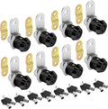 Toolbox Lock Cam Locks with Keys Black RV Storage Lock Keyed Alike,5/8 Inch 8pcs RV Compartment, Camper, Trailer, Vending Machine Replacement Set with 16 Keys(8, Black 5/8 Inch)