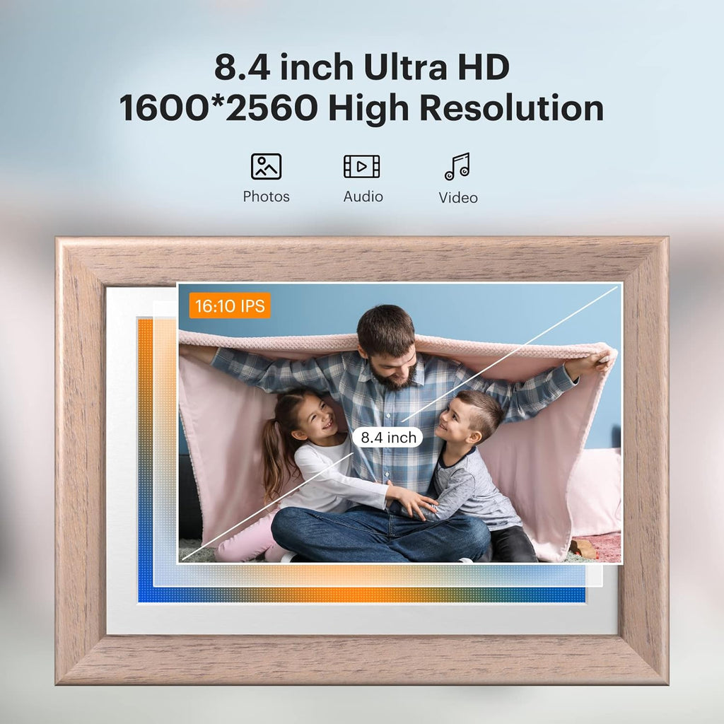 KODAK WiFi Digital Picture Frame, 8.4 Inch 2560 x 1600 IPS HD Touchscreen Digital Photo Frame with 32GB Storage, Easy Setup to Share Photos or Videos, The Best Gift for Family and Friends