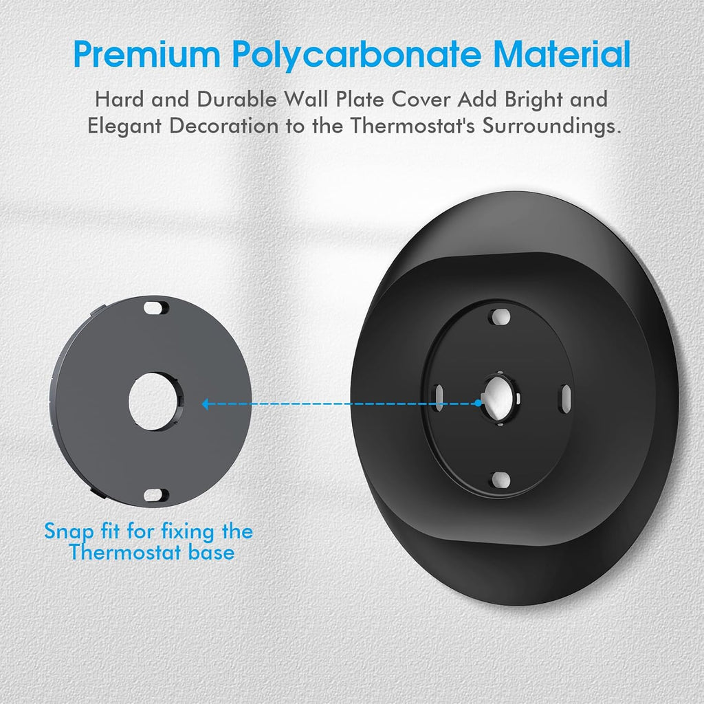 CaseBot Wall Plate Cover Compatible with Google Nest Learning Thermostat (4th Gen), Practical Nest Thermostat Trim Kit, with Temperature Sensor Holder, Easy Installation (Matte Black)
