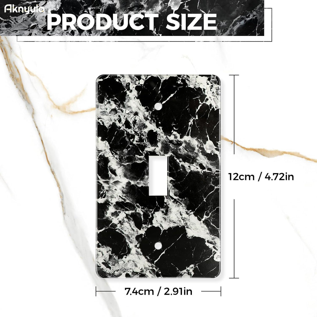Black White Marble Pattern Acrylic Light Switch Plate Light Switch Cover Switch Plate Decorative Acrylic Wall Plate Single Toggle