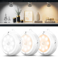 YiaMia Motion Sensor Under Cabinet Lighting - 3 Pack, 3 × AA Battery Operated Smart Wireless Night Light, 3 Light Colors + Dimming, Indoor Stair Light Suitable for Kitchen, Wardrobe and Hallway