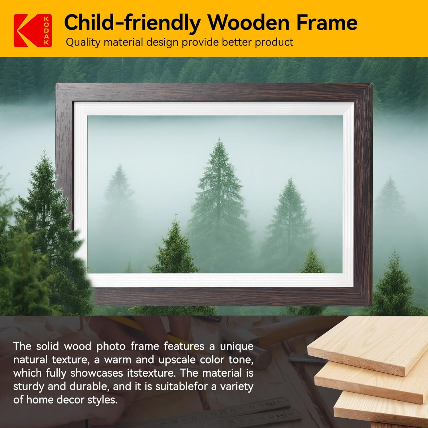 KODAK 15.6 Inch Digital Picture Frame, 64GB WiFi Digital Photo Frame 1920x1080 HD IPS Touch Screen, Auto-Rotate, Share Photos and Videos via KODAK App