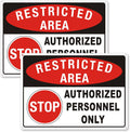 (2 Pack) Restricted Area Sign, Authorized Personnel Only Do Not Enter signs, 10 x 14 Inches Aluminum UV Protected Weatherproof and Easy to Install