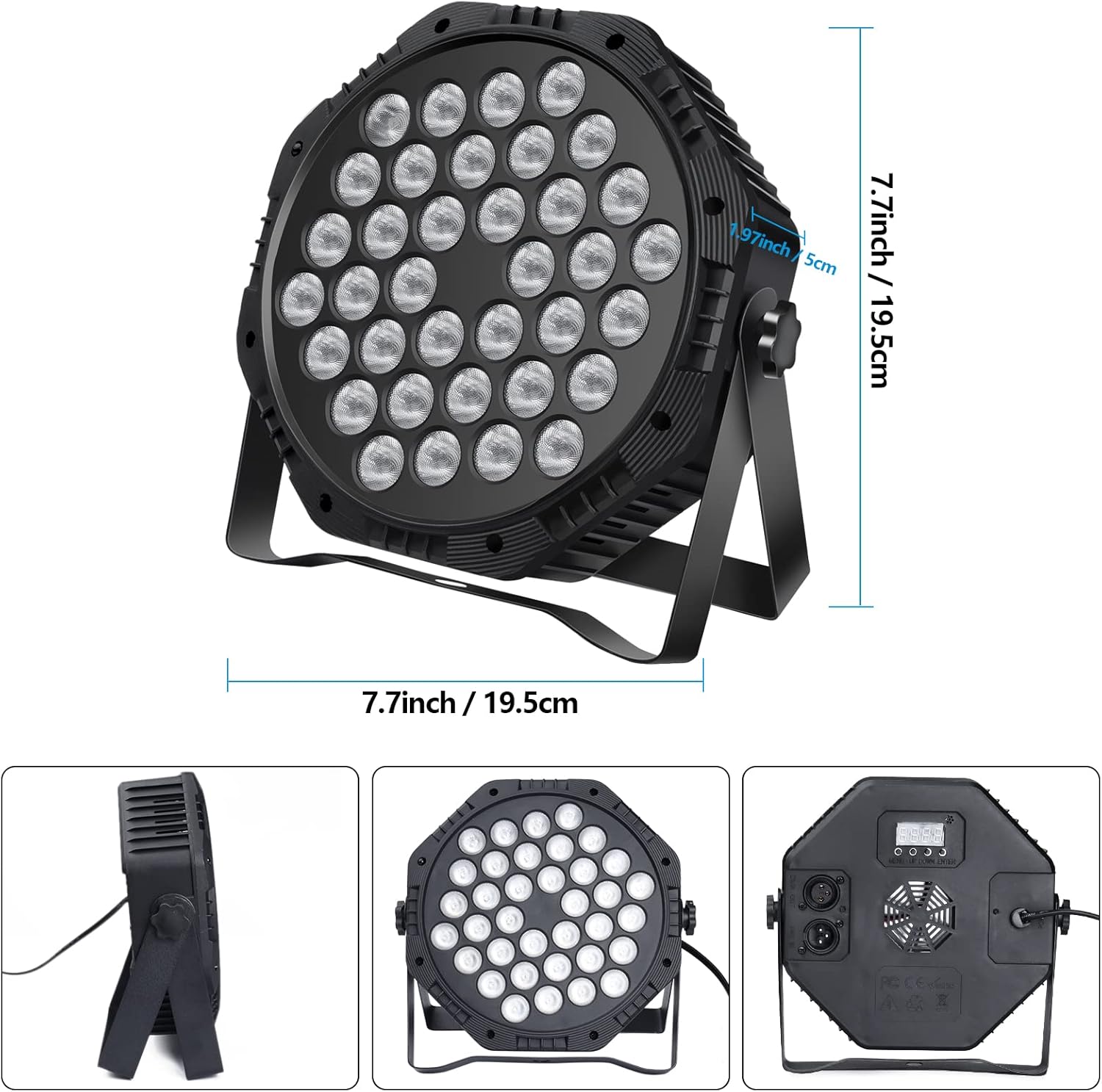 36 LED Par Lights, RGB Par Can Light Stage Lights, 10 Modes DJ Lights Stage Lighting Uplights with Sound Activated Remote Control & DMX Uplights for Events Wedding Party