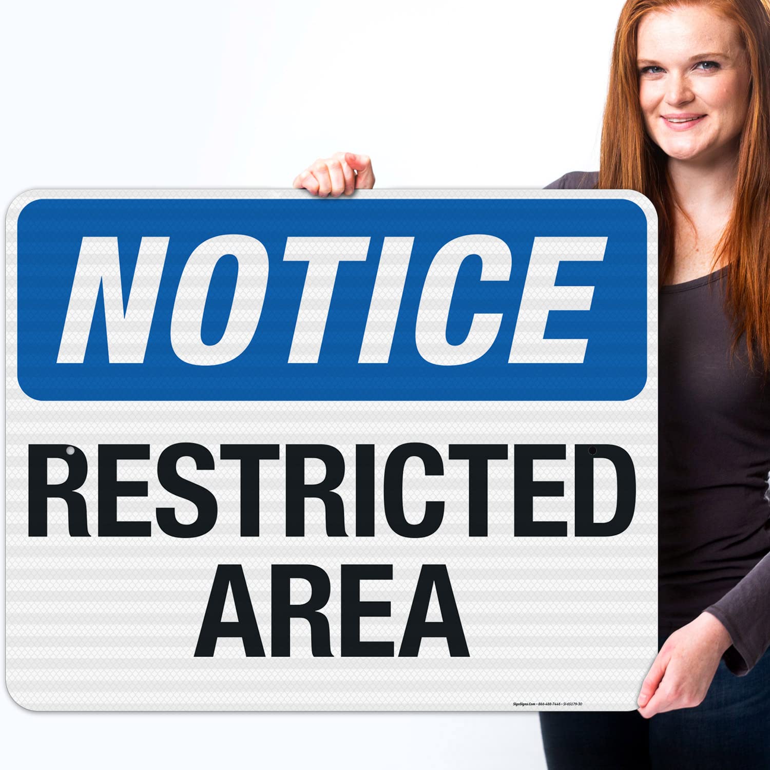 Notice Restricted Area Sign, 24x30 Inches, 3M EGP Reflective .080 Aluminum, Fade Resistant, Made in USA
