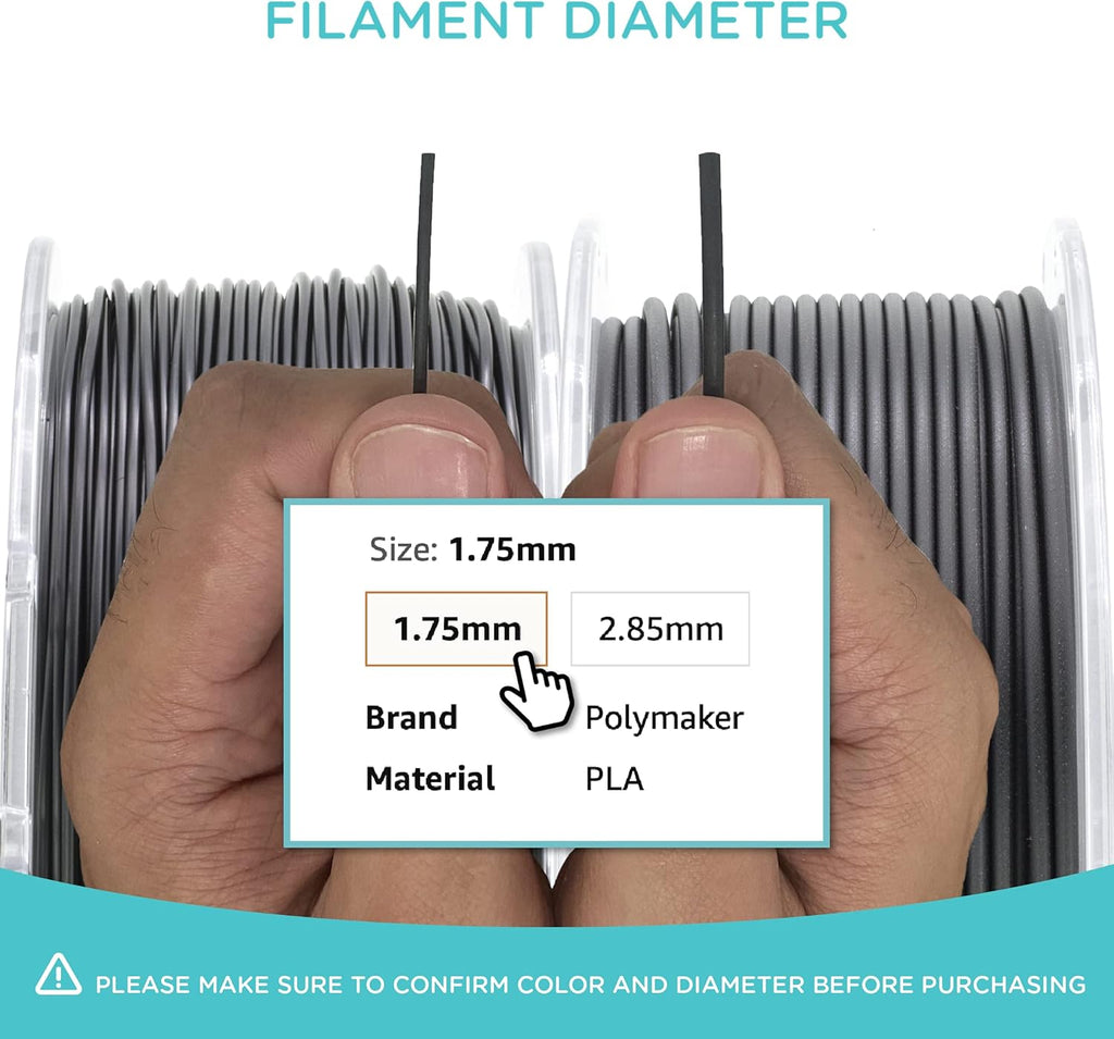 Polymaker PA6-GF Nylon Filament 1.75mm 2kg Grey Glass Fiber Nylon 3D Printing Filament - PolyMide PA6-GF Warp Free 3D Printer Filament