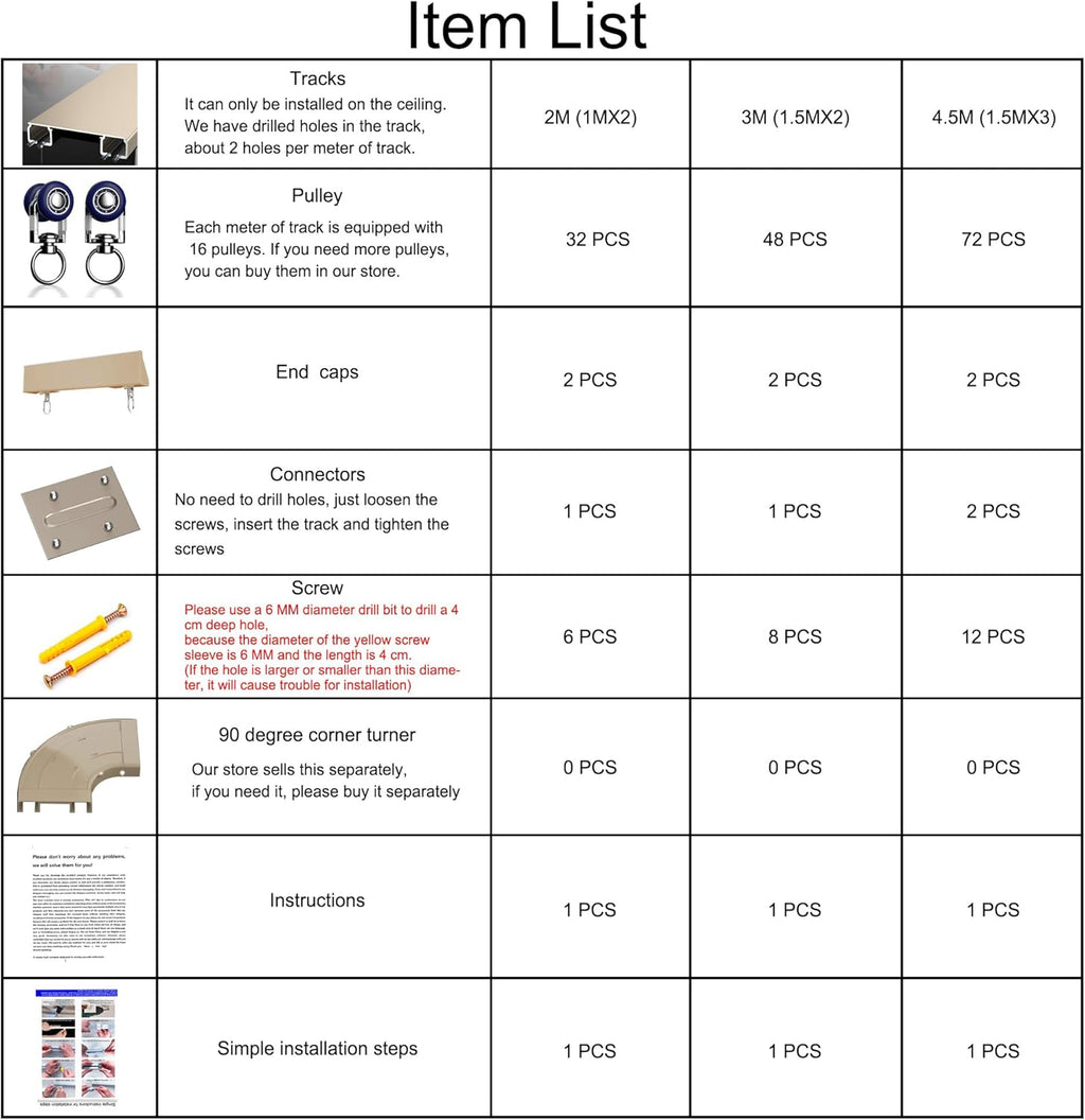Ceiling Mounted Curtain Track System - Double Rails for Curtains & Drapes - Room Dividers - Sliding Curtain Rail for Window (champagne, 3m)
