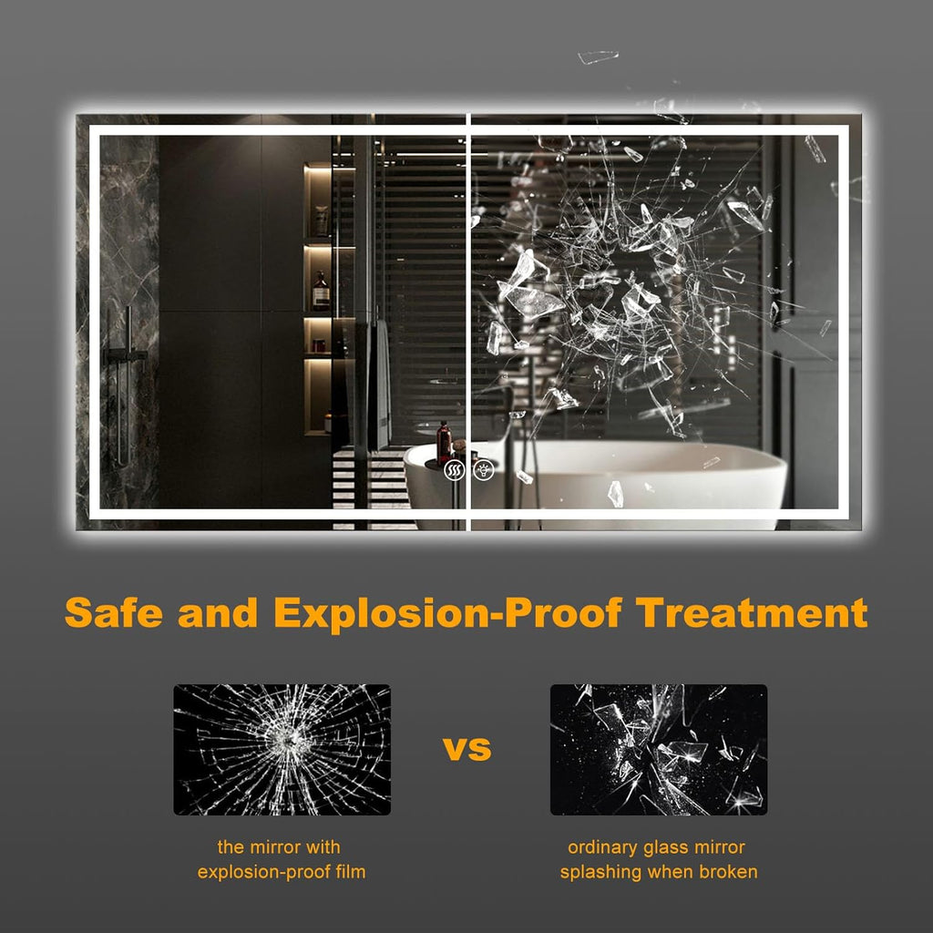 20"x28" LED Bathroom Mirror with Lights, Smart Lighted Bathroom Mirror for Wall, Anti-Fog Lighted Vanity Mirror with Memory, Shatterproof