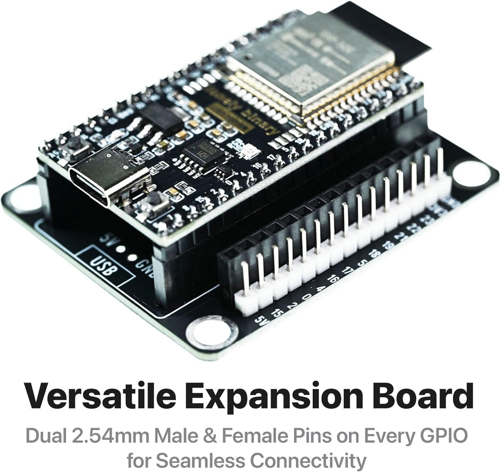 3-Pack ESP32 Gold Edition Kit WiFi Bluetooth Dual-Core MCU with Breakout Boards (Screw/Non-Screw Expansion Board) Tutorials -Type-C ESP32 Prototyping Kit Compatible with Arduino IDE