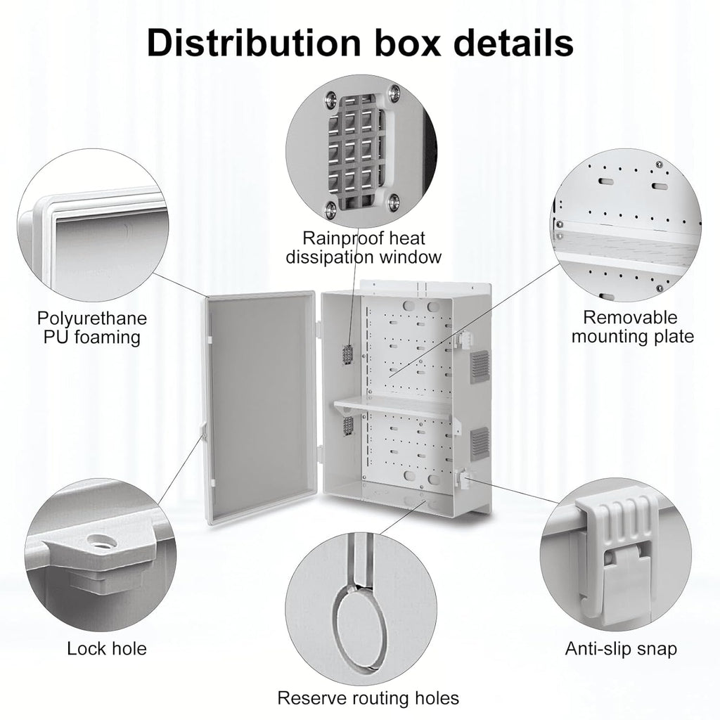 Outdoor Electrical Junction Box, ABS Water Resistant Enclosure with Internal Mounting Panel & Hinged Cover, 16.1" H* 12.2" L* 5.9" W