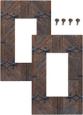 Decorative Outlet Covers Vintage Brown Wood Barn Door 1 Gang Rocker Light Switch Cover Plate Single Decora Light Switch Covers Wall Plate Faceplate for Home Decor （2 Pack）