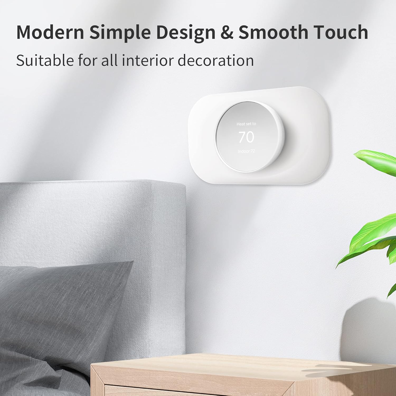 Petrichor Nest Thermostat Trim Kit - Compatible with Google Nest Thermostat 2020, Easy to Install - Snow